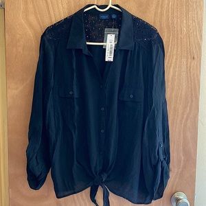 Westbound Woman 3X Black Button Down Blouse
